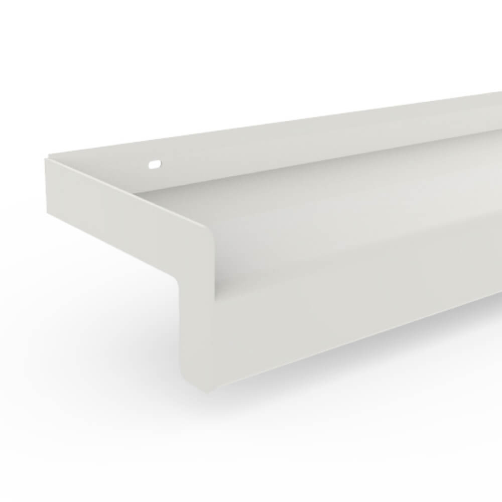 Appui de fenêtre alu blanc avec rebord latéral finition brique