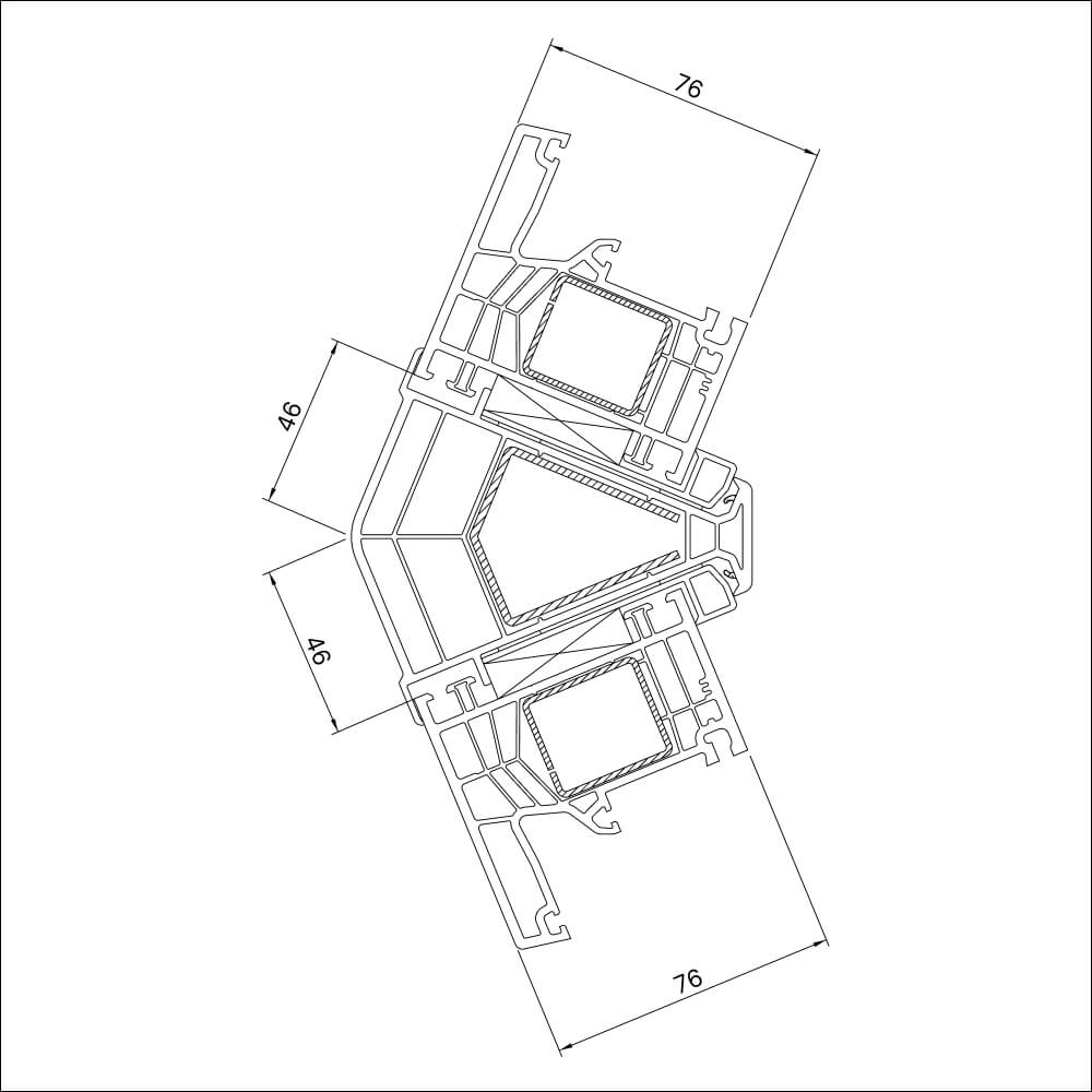 Couplage d’angle 135° pour coin extérieur