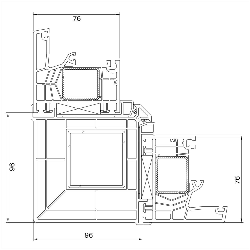 Couplage d’angle 90° pour coin extérieur