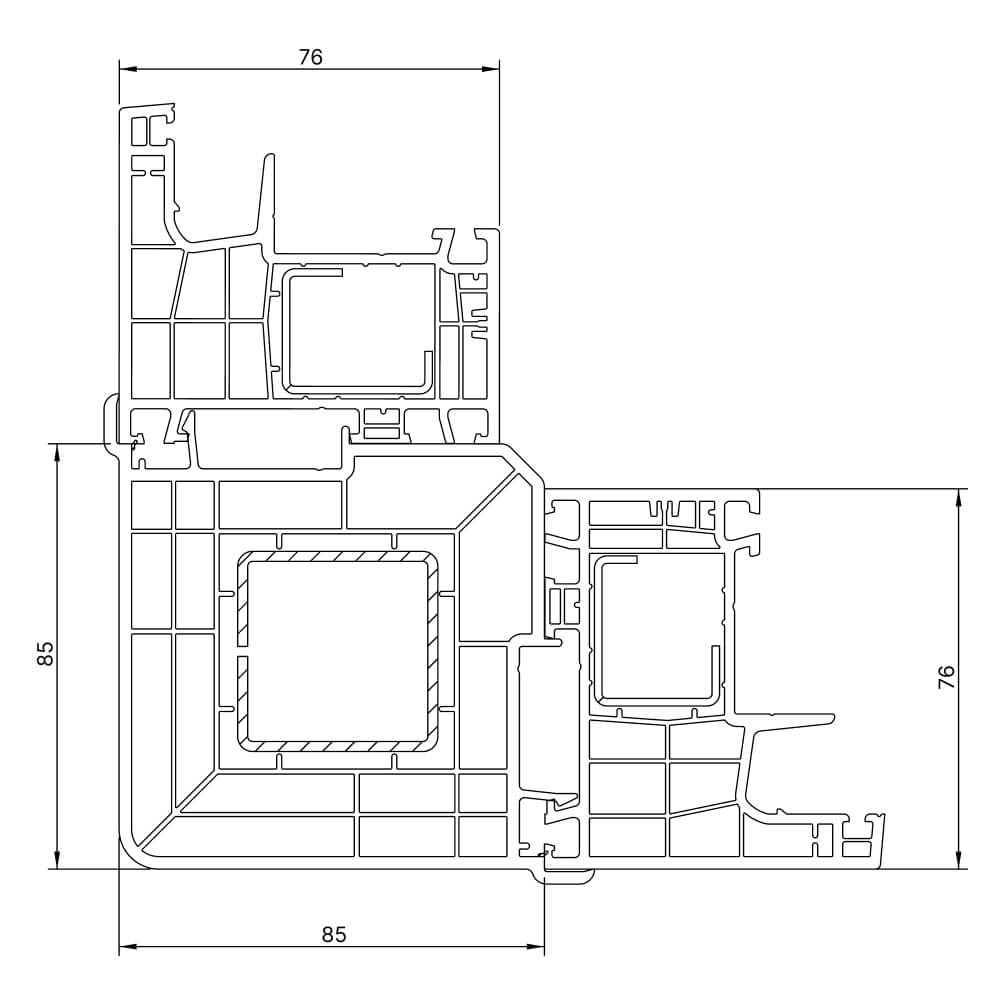 Couplage d’angle 90° pour coin extérieur