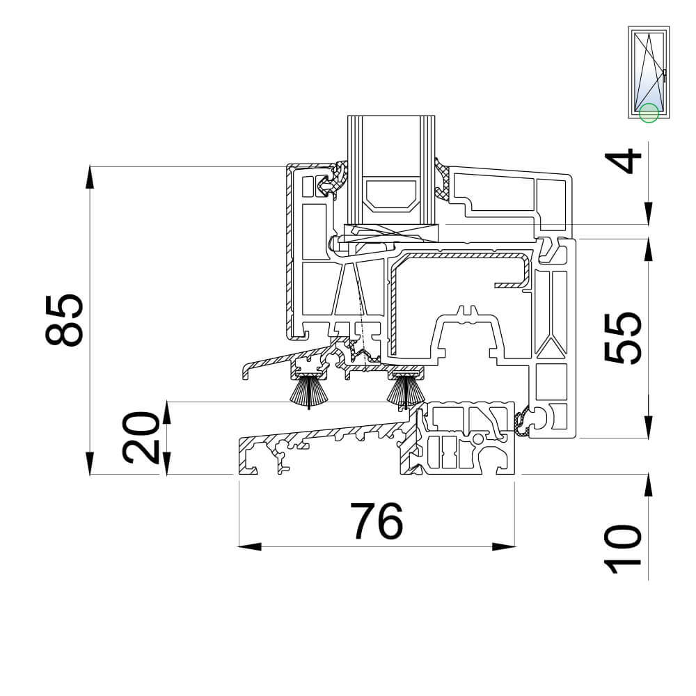 TwinSet neo AD - Porte-fenêtre avec seuil plat