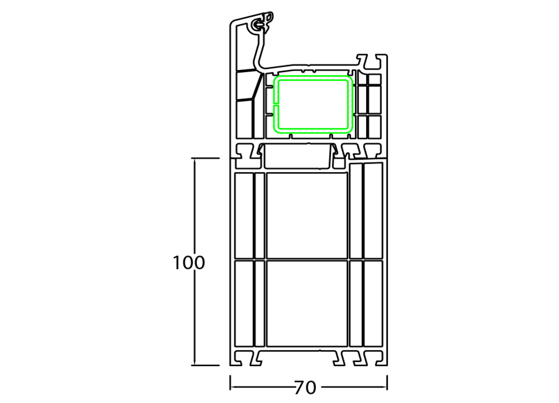 croquis détaillé élargisseur pvc pour fenêtre