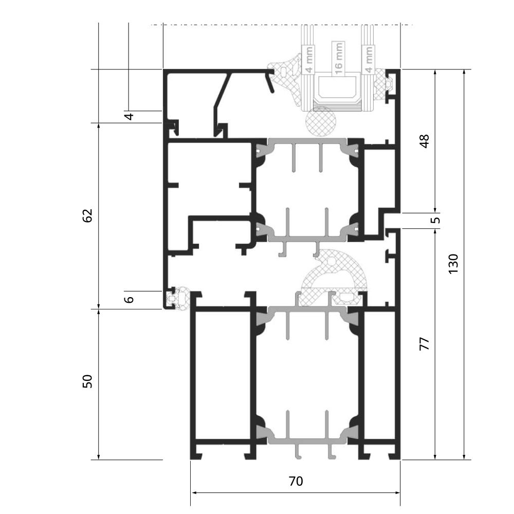 Section du profilé MB-70