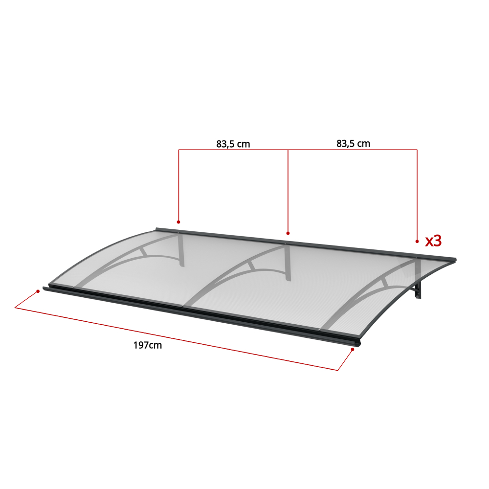 Marquise Le Puy dimensions - 197 cm de largeur