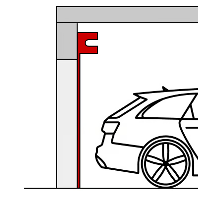 Pose en applique intérieure, sur le linteau (Basic)