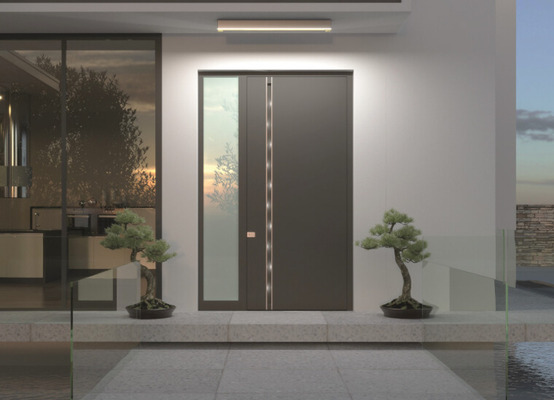 Porte d'entrée moderne gris anthracite 