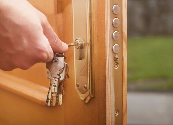 Sécurité porte d'entrée en bois