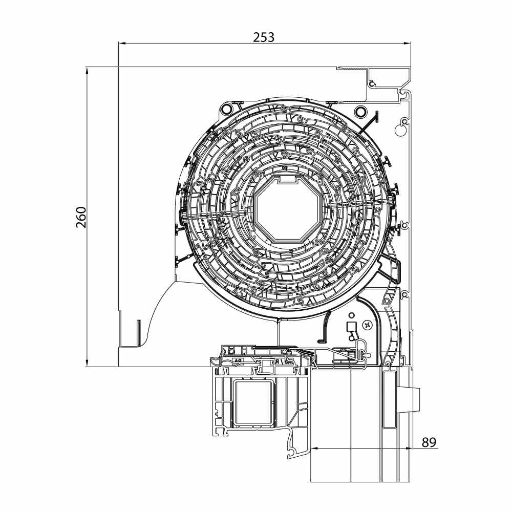 Croquis détaillé volet roulant intégré Exclusif – 260 x 253 mm